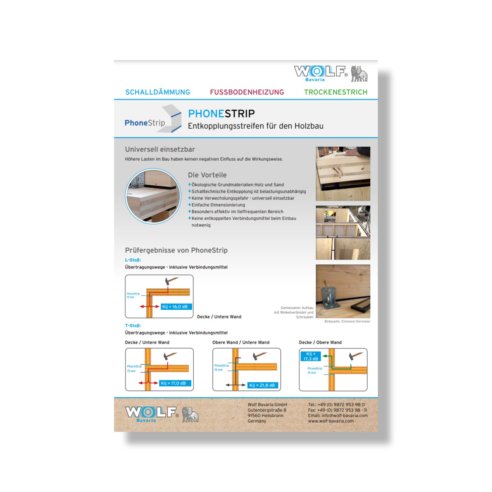 Flyer PhoneStrip Entkopplungsstreifen Flyer PhoneStrip Entkopplungsstreifen für den Holzbau