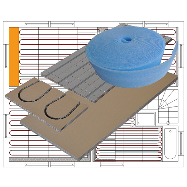 Paket_Light_RA125_ohneRohr Paket PowerFloor Light - gerade Elemente (6460),  PowerFloor Light - Umlenker (6425),  PowerFloor Light - Randausbauplatte (6125),  Randdämmstreifen (4300)